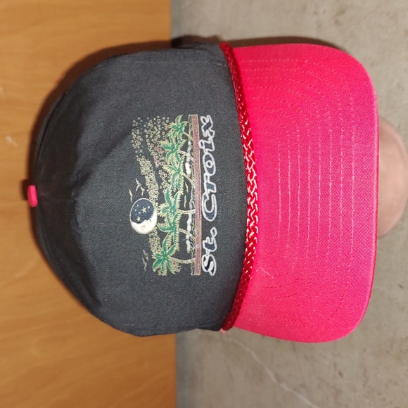 Vintage St Croix Patch SnapBack Hat Cap V I Virgin Islands USA Made 80s 90s - Picture 1 of 10